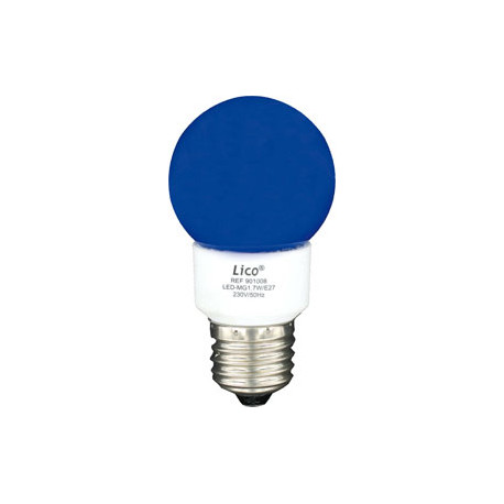 Lampara e27 a led globo color azul 230v 1.3w economia energia cen - 1