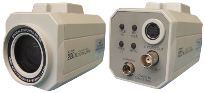 Camera 1 4' color camera 12vdc 470l zoom auto focus video surveillance jr international - 1