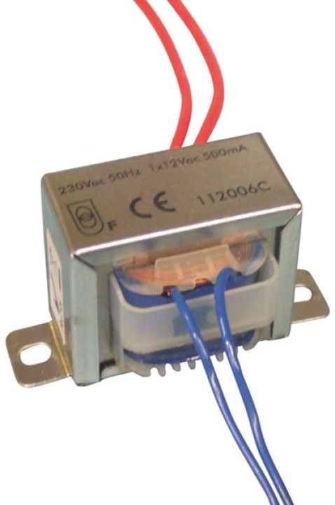 Transformador chasis abierto 6va 1 x 12v 500ma velleman - 1