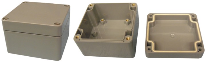 Sealed abs enclosure dark grey 82 x 80 x 55mm jr  international - 1
