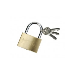 Padlock security opening closing 40mm 3 keys lock security brass velleman - 1