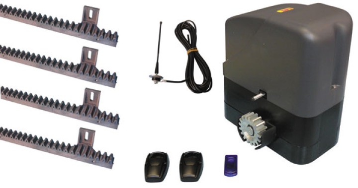 Complete automatism kit for sliding gate 400kg 12v speed remote control 433mhz slidekit02 tau - 1
