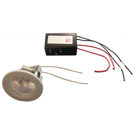 Eclairage electrique encastre orientable ampoule dicroique mr16 gu5.3 d50v transfo  220 12v - Eclats Antivols