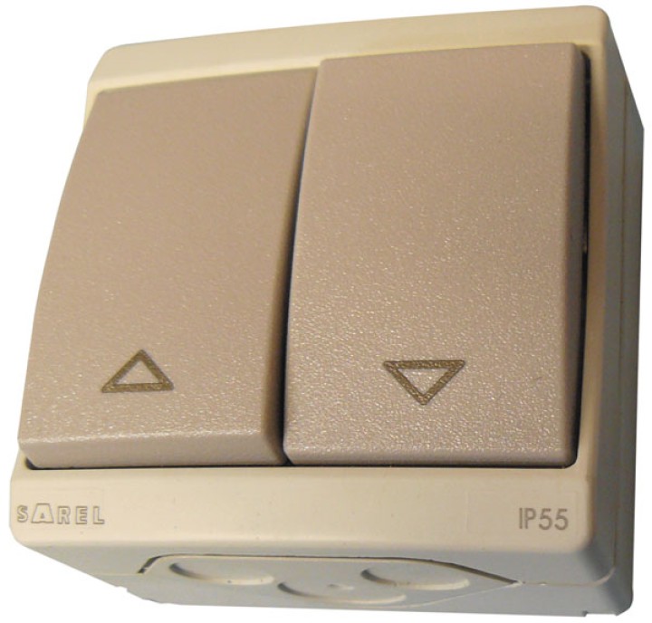 Interruptor cuadro 2 botones subida bajada abertura ceradura persiana enrollable tau - 1