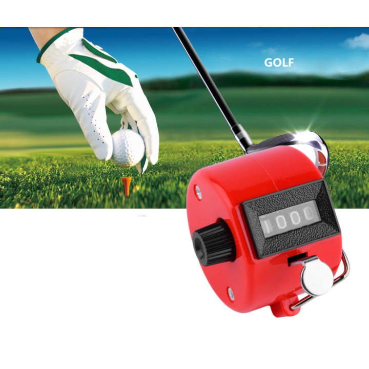 Contador metal rojo de visitas manual personas mercancias contar personas, vueltas, puntuación del golf cuenta de 0 a 9999 jr in