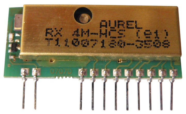 Modulo hf radio ricevente 4 canali hcs301 aurel roling codice hfrx4m 433,92 mhz sensibilità alta cen - 1
