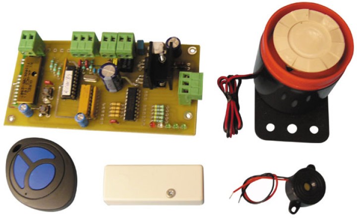 Mini central alarm with remote detection of shock and siren jr international - 1
