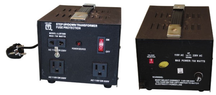 Noleggio da 1 a 7 giorni Convertitore elettrico cambia tensione 220 verso 110vca noleggio 7 giorni trasformatore 220v 110v 750w 