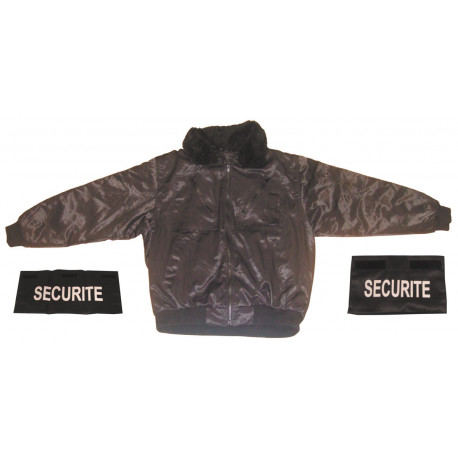 Pack 1 security guard jacket size l + 1 security band chest + 1 number security jr international - 1