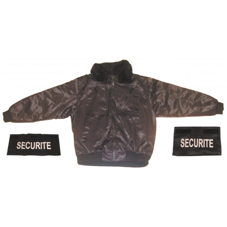 Pack 1 security guard jacket size xl + 1 security band chest + 1 number security jr international - 1