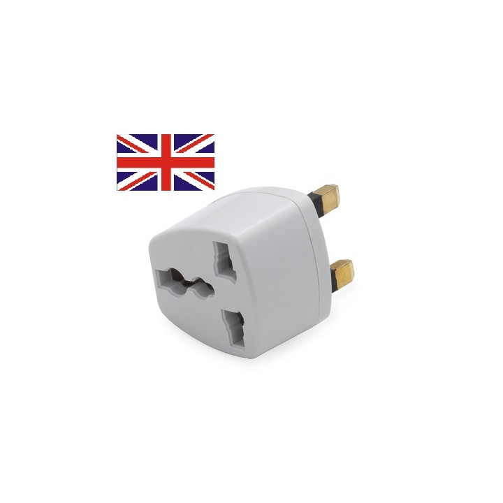 Adaptador electrico enchufe europeo hacia enchufe ingles lle929 adaptador convertidor jr international - 1