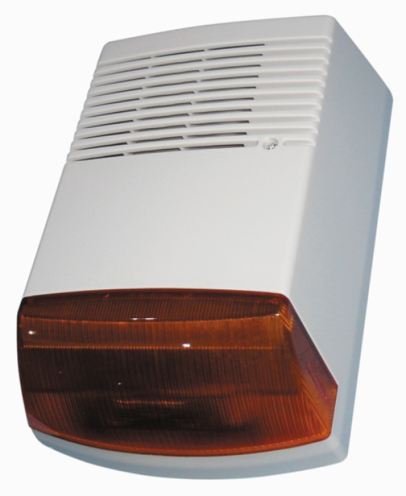 Electronic siren with battery back up with outer cover in polycarbonate and inner cover in zinc plated steel. 3i - 2
