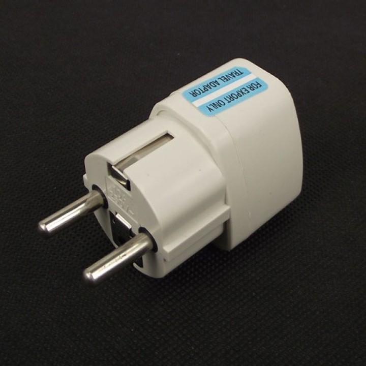 Travel adapter electric european plug to english plug adapter 1a 250vac adapter electric adapter electric jr international - 1