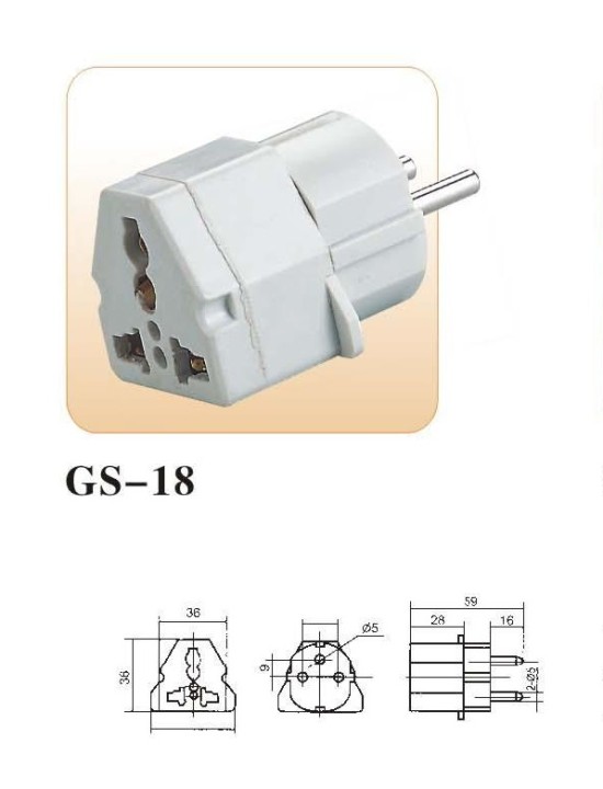 Adaptadores electricos clavija europea hacia clavija inglesa adaptadores 16a 250vca electricos convertidor jr international - 4