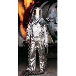 Tuta alluminio resistente calore 900°c autorizzazione ga88 94 casco guanti prottezione scarpe jr international - 3