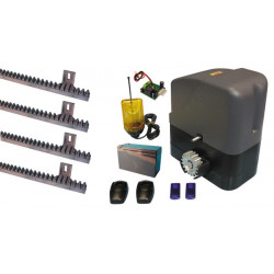Complete automatism kit for sliding gate 400kg 12v speed remote control 433mhz slidekit02 jr international - 1