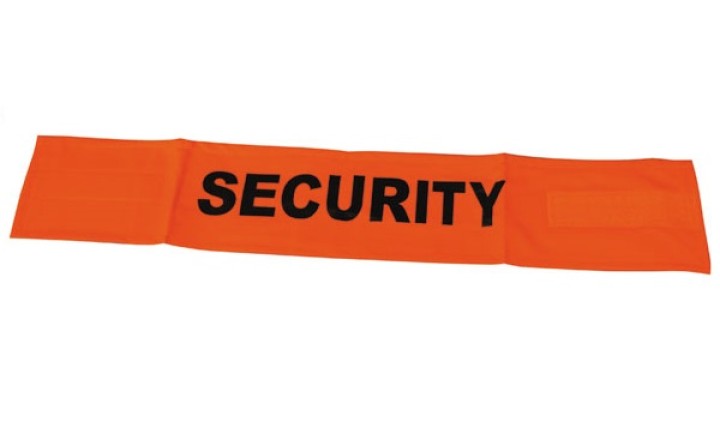 Fluorescent velcro cuff security road safety high visibility orange arm protection jr international - 1