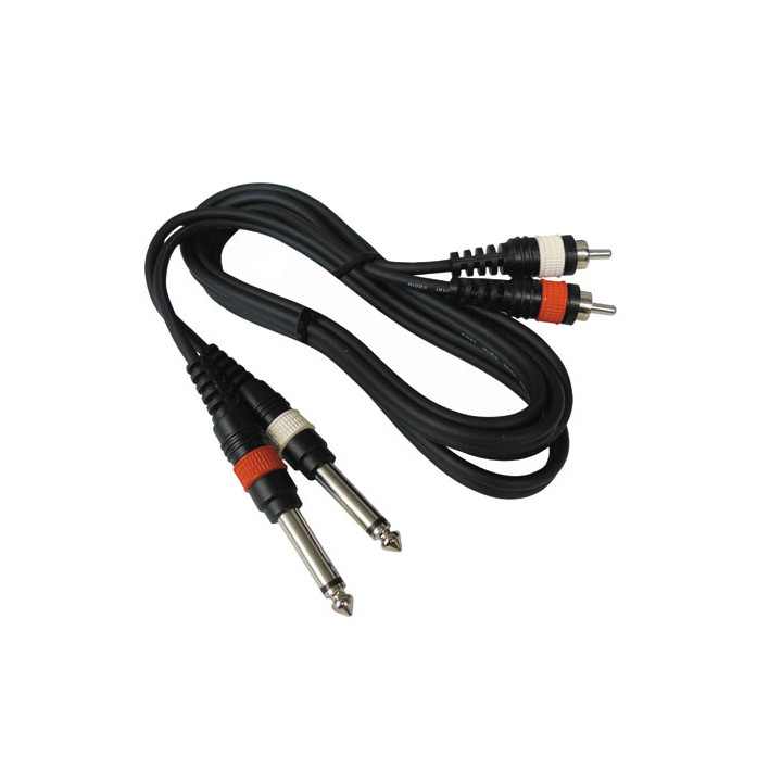 Cavo 2 maschio jack mono 6,35 / 2 rca maschio cen - 1