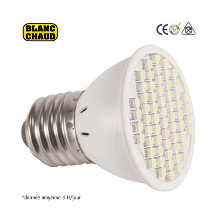 Smd led lamp 220v e27 x60 3w warm white low energy lighting elev612jd cen - 1