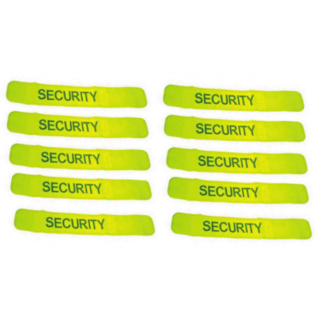 Pack 10 safety armband yellow 'security' jr international - 1