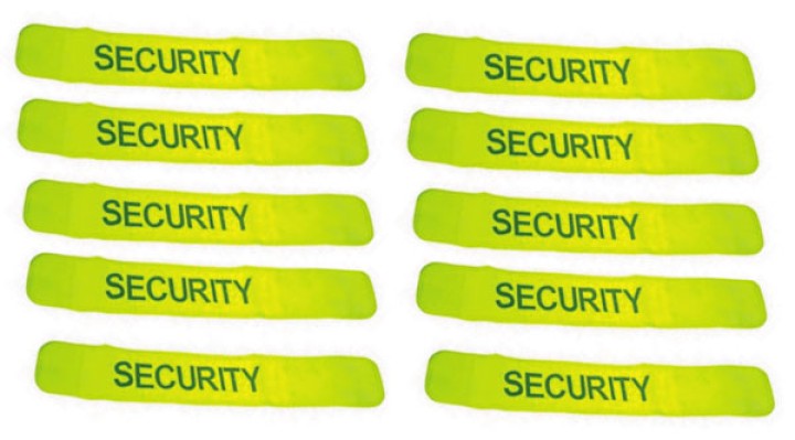 Pack 10 armbinde gelb fluoreszierend klettverschluss sicherheit verkehrsichrrheit hohe sicht armschutz jr international - 1
