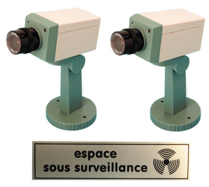 Camara video facticia + piloto + soporte vigilancia videovigilancia sistema video vigilancia camaras video facticias+etiquetas d