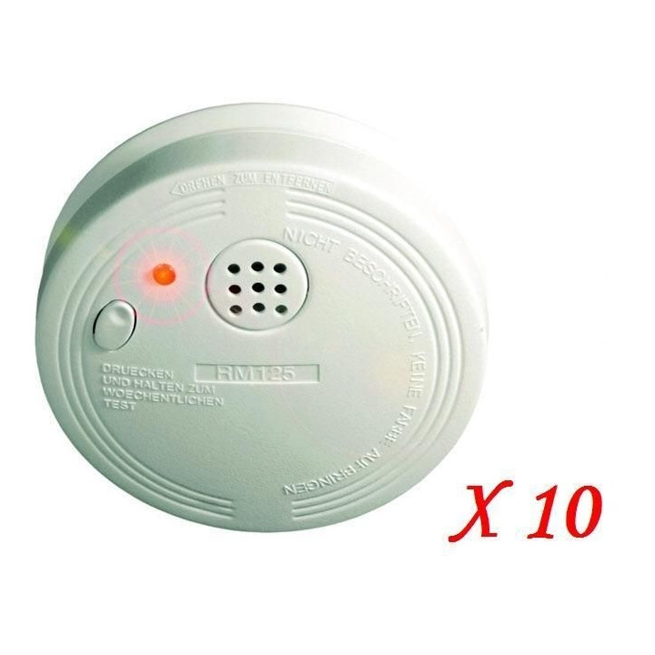 Pack 10 detector humo electronico 9vcc o 220vca buzzer alarma detector alarma electronico incendio jr international - 5