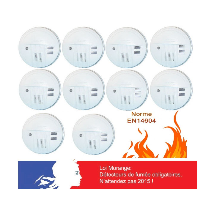 Pack 10 rauchmelder buzzer 9vdc sicherheitstechnik brandschutzartikel zubehor fur alarmananlage rauchdetektor rauchsensor brands