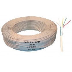 Cable flexible 4 x 0,22 blindado blanco ø4mm (100 metros) para central de alarma sistemas seguridad alarma conexiones cae - 3