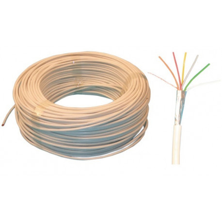 Sheathed flexible cable, 6x0.22 ø4.5mm, white, 100m phone cable fire alarm cable signal cable sheathed cable burglar alarm wire 