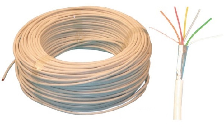 Cavo blindato bianco 6x0,22 ø4.5mm (100m) cavo blindato bianco alarma accessori elettricità cae - 3