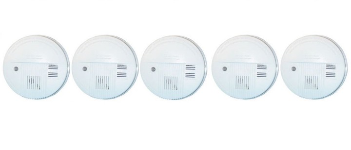 Pack 5 detector humo electronico 9vcc o 220vca buzzer alarma detector alarma electronico incendio jr international - 2