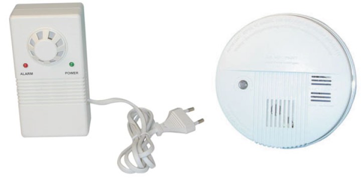Pack 1 detector stand alone smoke detector buzzer, 9vdc autonomous smoke detectors fire alarm + 1 detector escaping gas detector