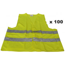 Pack 100 reflective vest size xl 471 class 2 in yellow vests road safety jr international - 1