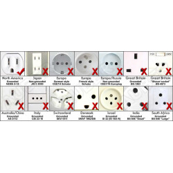 Travel adapter electric adapter 16 american male + female to female euro adapter jr international - 4