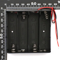 Negro 4 x 3.7V 18650 puntiagudas caso Holder Cables de alambre Tip batería piles44 - 4