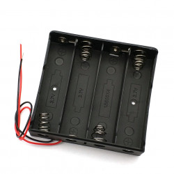 Negro 4 x 3.7V 18650 puntiagudas caso Holder Cables de alambre Tip batería piles44 - 5
