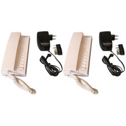 Pack 2 handset intercom wire compatible intercom 5 + 2 alimentacion electrica estable 220vca 12vcc 1000ma alimentaciones electri