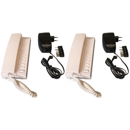 Pack 2 handset intercom wire kompatibel sprechstellen 5 + 2 stabilisierte stromversorgung elektrische stromversorgung 220vac 12v