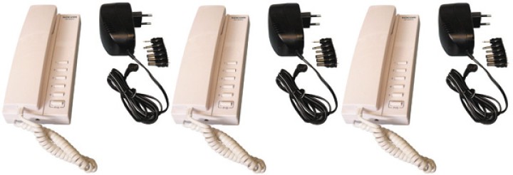 Pack 3 handset intercom wire kompatibel sprechstellen 5 + 3 stabilisierte stromversorgung elektrische stromversorgung 220vac 12v