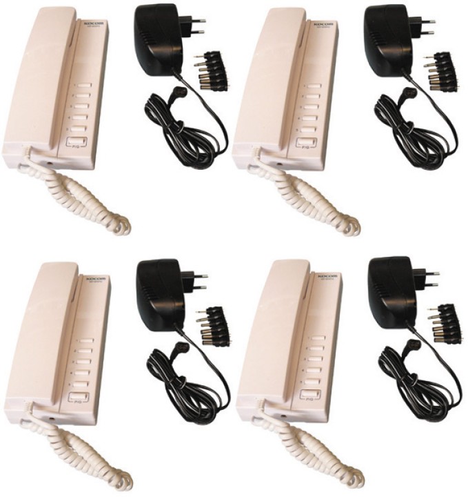 Pack 4 handset intercom wire compatible intercom 5 + 4 alimentacion electrica estable 220vca 12vcc 1000ma alimentaciones electri