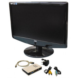 Pack monitor lcd 19' flach mit konvertor multi signal video rca nach vga jr international - 1