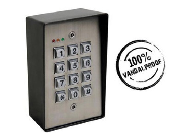 Self contained vandal resistant weatherproof digital access control keypad with backlight 2ch velleman - 1