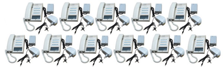Pack 11 handset master sprechstellen fur 12 + 11 intercom power supply jr international - 1