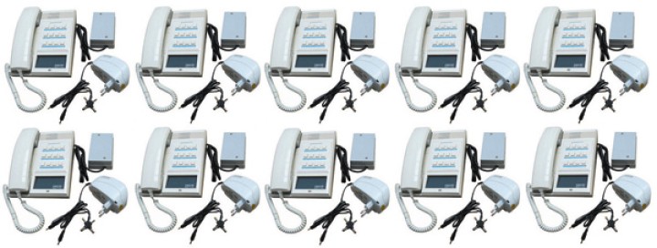 Pack 10 handset master sprechstellen fur 12 + 10 intercom power supply jr international - 1
