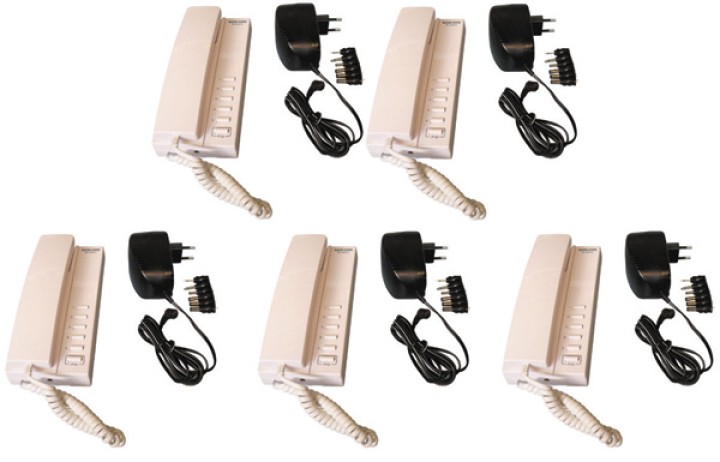 Pack 5 handset intercom wire compatibile intercom stazioni 5 + 5 alimentatore elettrico stabilizzato 220vca 12vcc 1000ma aliment