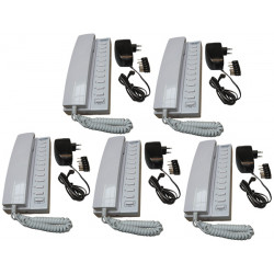 Pack 5 kocom white 12vdc 11 way all master intercom with mounting bracket. powered by 8 x aa batteries + 5 electric power supply
