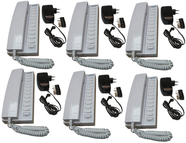 Pack 6 handset intercom wire compatibile intercom stazioni 11 + 6 alimentatore elettrico stabilizzato 220vca 12vcc 1000ma alimen