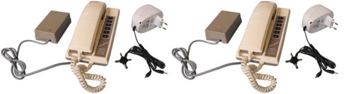 Pack 2 handset intercom master stations for 6 + 2 intercom power supply jr international - 1