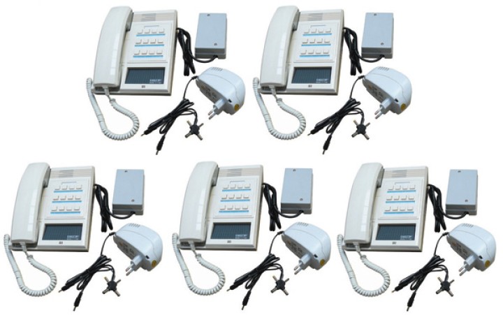 Pack 5 handset master sprechstellen fur 12 + 5 intercom power supply jr international - 1